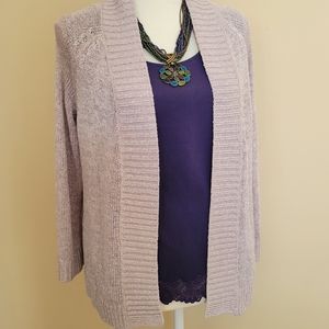 Lilla P Long Sleeve Lavender Knit Cardigan